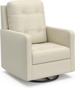 Storkcraft Beckett Small Spaces Swivel Glider Nursery Chair (Pearl) – Glider Chair for Nursery, Conveniently Compact Size, Baby Nursery Chair Designed for Smaller Nurseries and Bedrooms