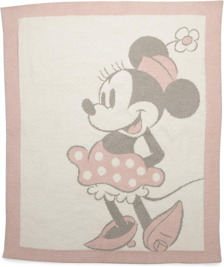 Barefoot Dreams Cozychic Vintage Minnie Mouse Baby Blanket Dusty Rose Multi One Size