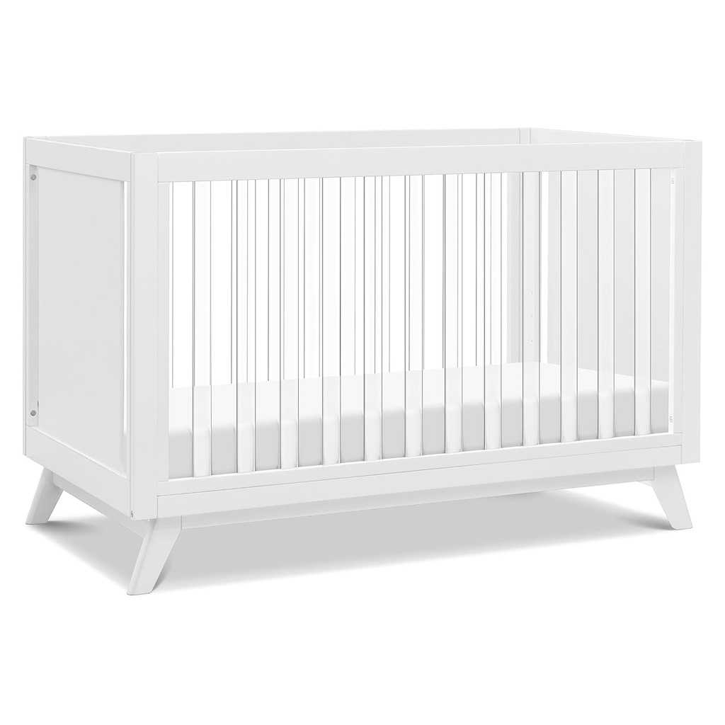 Davinci Otto 3-In-1 Convertible Crib in White with Acrylic Slats, Greenguard Gold Certified