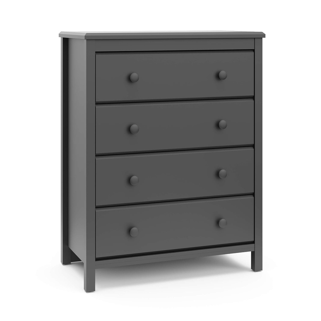 Storkcraft Alpine 4 Drawer Chest (Gray) – GREENGUARD Gold Certified, Easy-To-Match Chest of Drawers for Nursery and Kids Bedroom, Dresser Organizer for Children’S Bedroom