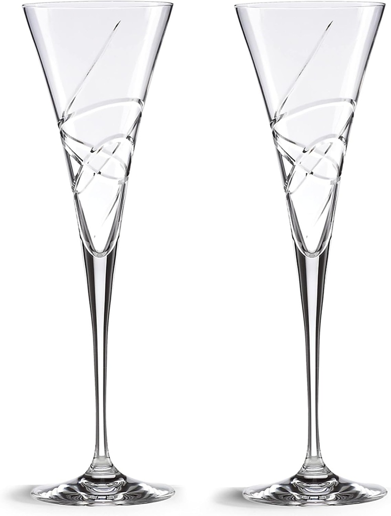 Lenox Adorn Crystal 2-Piece Toasting Flute Set, 2 Count, Clear, 7Oz