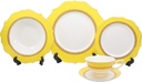 Royalty Porcelain 20 Pc 'Honey' Luxury Yellow Dinner Set, Premium Porcelain