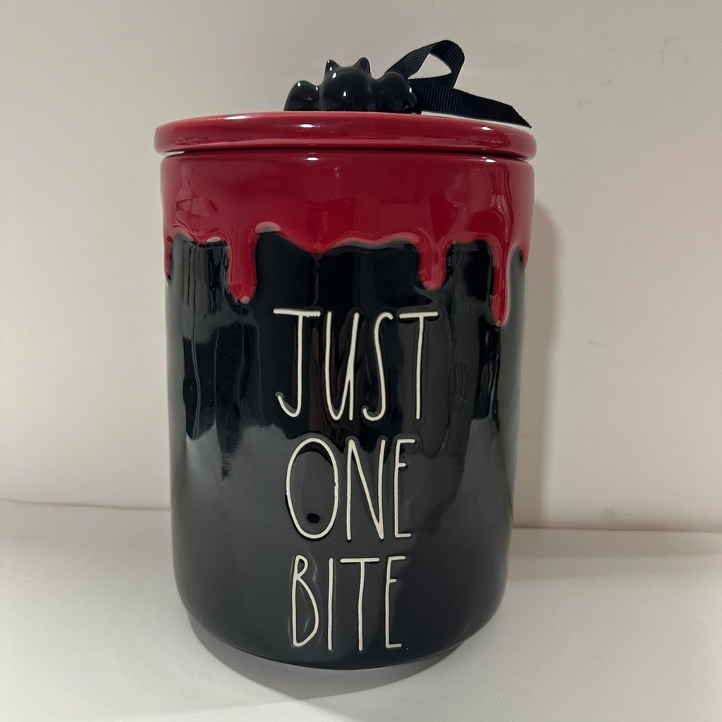 Rae -JUST ONE BITE Canister Allside Black and Red HALLOWEEN CANISTER- Dunn by Magenta