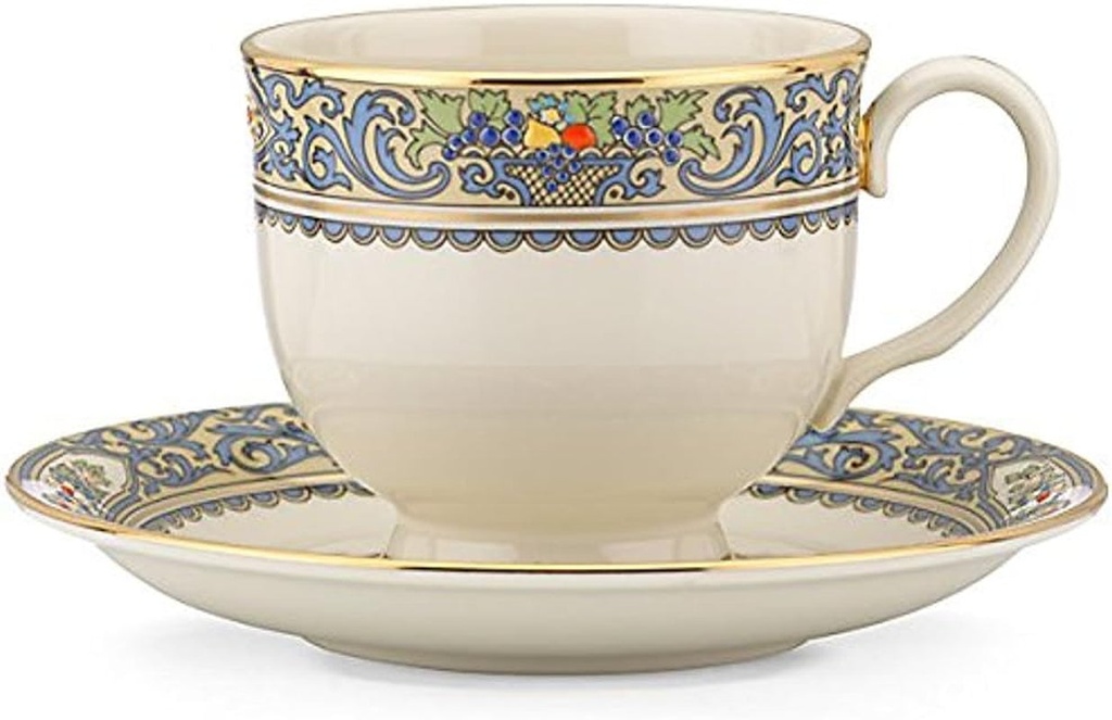 Lenox Autumn 2-Piece Teacup and Saucer Set, 1.00 LB, Multi