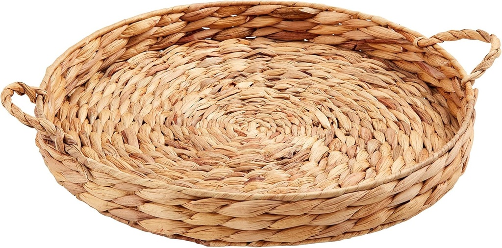 Mud Pie Hyacinth Tray Lazy Susan, 2" X 16 1/2" Dia, Brown