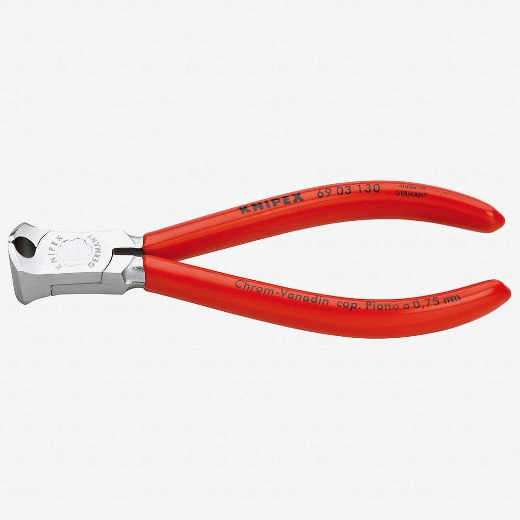 Knipex End Cutting Pliers,5-1/8In.L.,Red 69 03 130