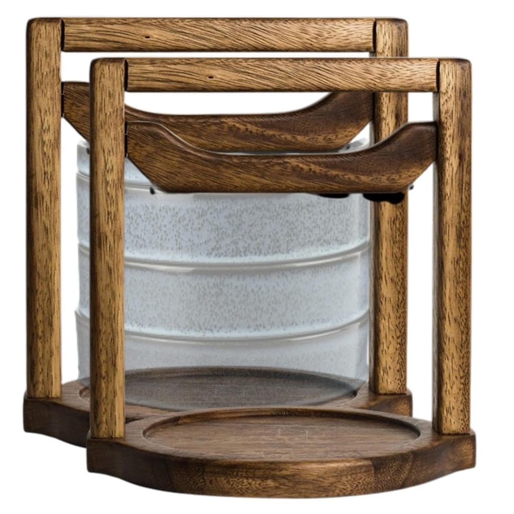 International 6525T196 Wood Rangtang Carrier, for Family-Style Service, Appetizers, Small Plate, Compatible Many Dinnerware Product, 9 by 8, 2 Set , Brown
