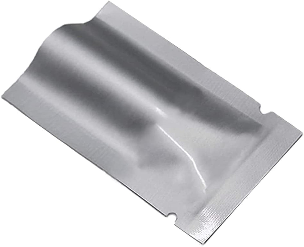 Silver Mylar Bags Pure Aluminum Foil Flat Food Storage Bag 3.9 Mil Open Top Heat Sealing Vacuum Pouch for Coffee Beans Candy with Tear Notch (500, 2.76X3.94 Inch)