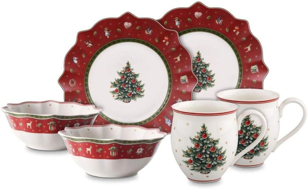 Villeroy & Boch Toy'S Delight 6-Piece Breakfast Set for 2, Red