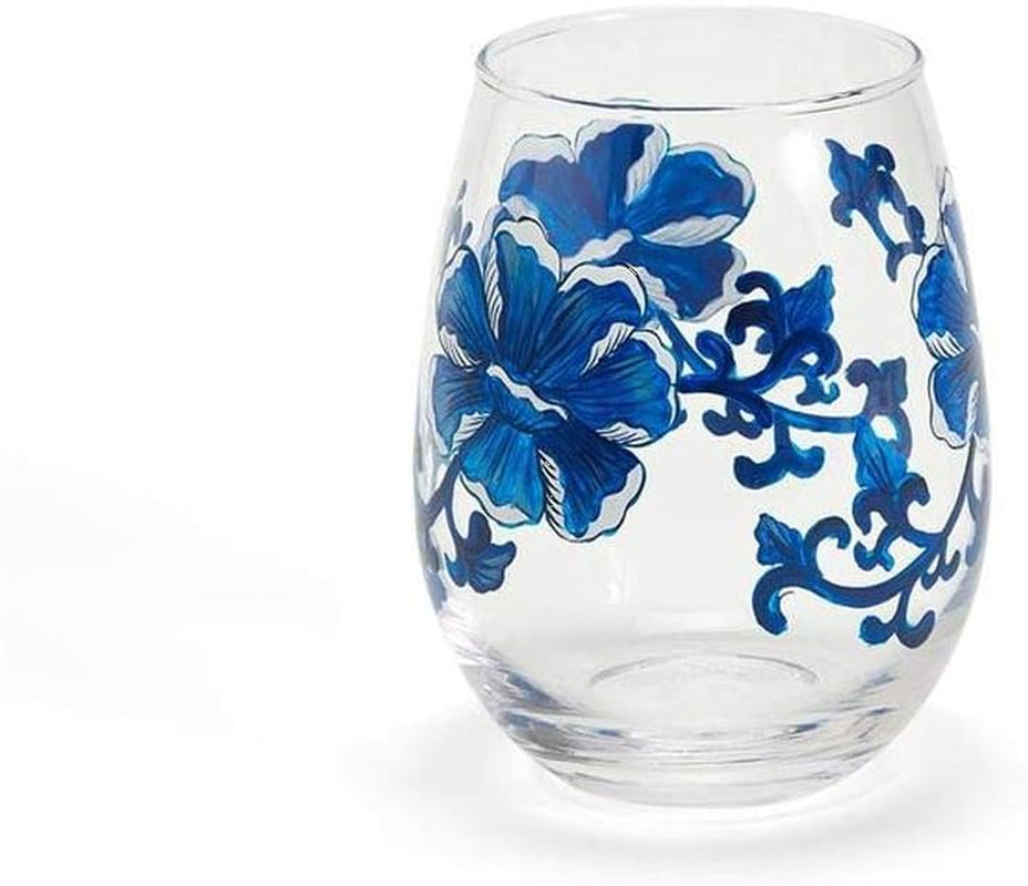 Two & Company Inc. Two'S Company Painted Flower Set of 4 Wine Glasses