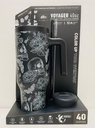 Hydrapeak Voyager Artisan Collection 40 Oz Tumbler (Skull) Straw Lid and Straw, White Skulls, Hp-Voyager-40-Hlw-02-Black (Black)