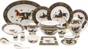 Royalty Porcelain 58 Pc Luxury Greek Horse Cheval Banquet Dinner Set, Premium Bone China