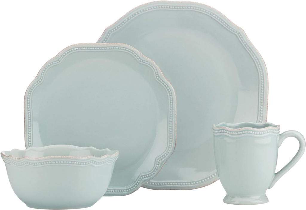 Lenox Ice Blue French Perle Bead 4Pc Place Set, 6.50 LB
