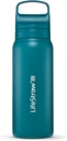 Lifestraw Go Series – Insulated Stainless Steel Water Filter Bottle for Travel and Everyday Use Removes Bacteria, Parasites and Microplastics, Improves Taste, 24Oz Laguna Teal