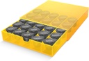Coffee Pod Drawer Organizer for Counter Acrylic Coffee Pods Holder Storage under Brewer, 30 Pod Capacity, Neon Yellow