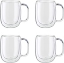ZWILLING Sorrento plus 4-Pc Double Wall Glass , Insulated Coffee Mug, Clear
