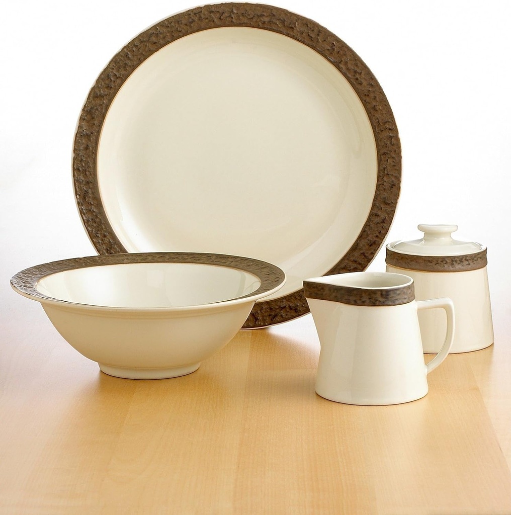 Sango Rustic 5-Piece Completer Set, Charcoal