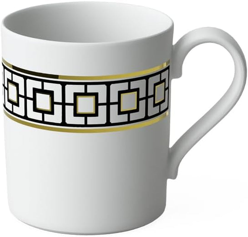 Villeroy & Boch Metrochic Coffee Mug, 8.75 Oz, White/Black/Gold