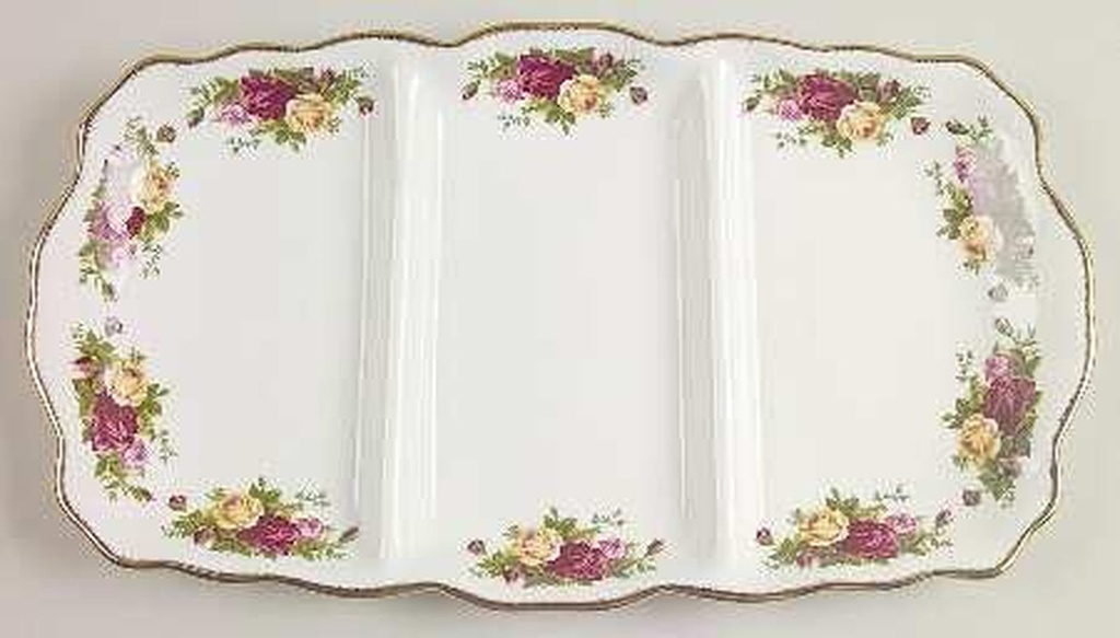 Royal Albert Old Country Roses 3-Part Relish, Fine China Dinnerware