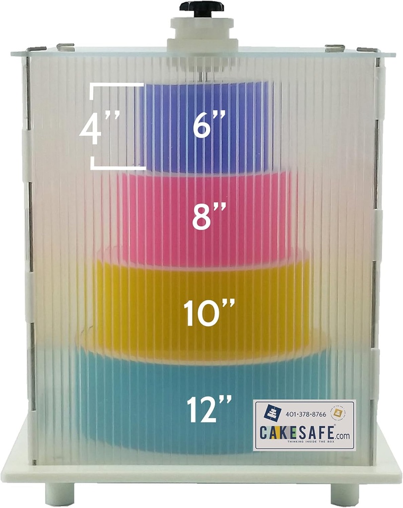 CAKESAFE Reusable Mini Cake Transporter, Clear Plastic Cake Carrier (14" W X 16" H)