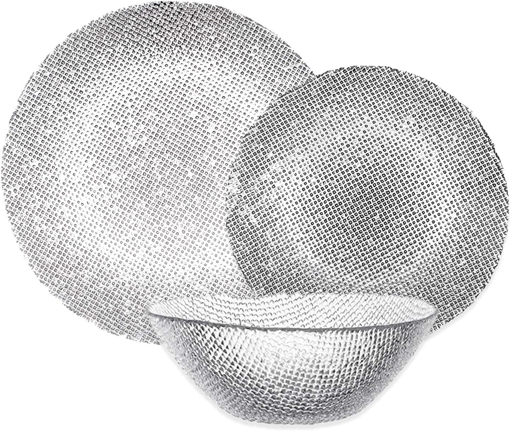 Glass Dinnerware Set: Fancy Set of Textured Clear Glass Dinner Plates and Bowls - Includes Dinner Plate, Salad Plate, and Soup Bowl - Service for Four - 12 Piece Glass Dishes Set (Ocean)