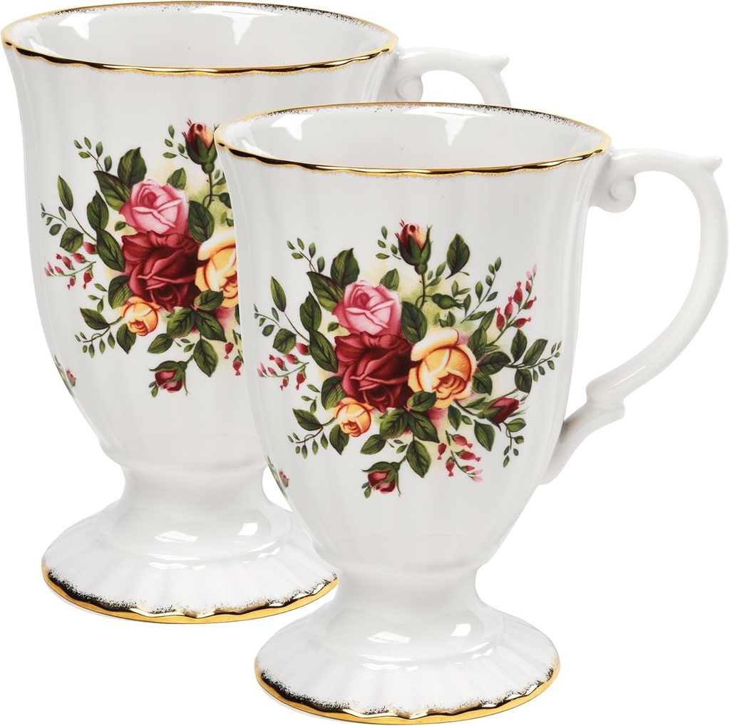 Royal Albert Old Country Roses 5-1/4-Inch Fluted Mugs, Set of 2