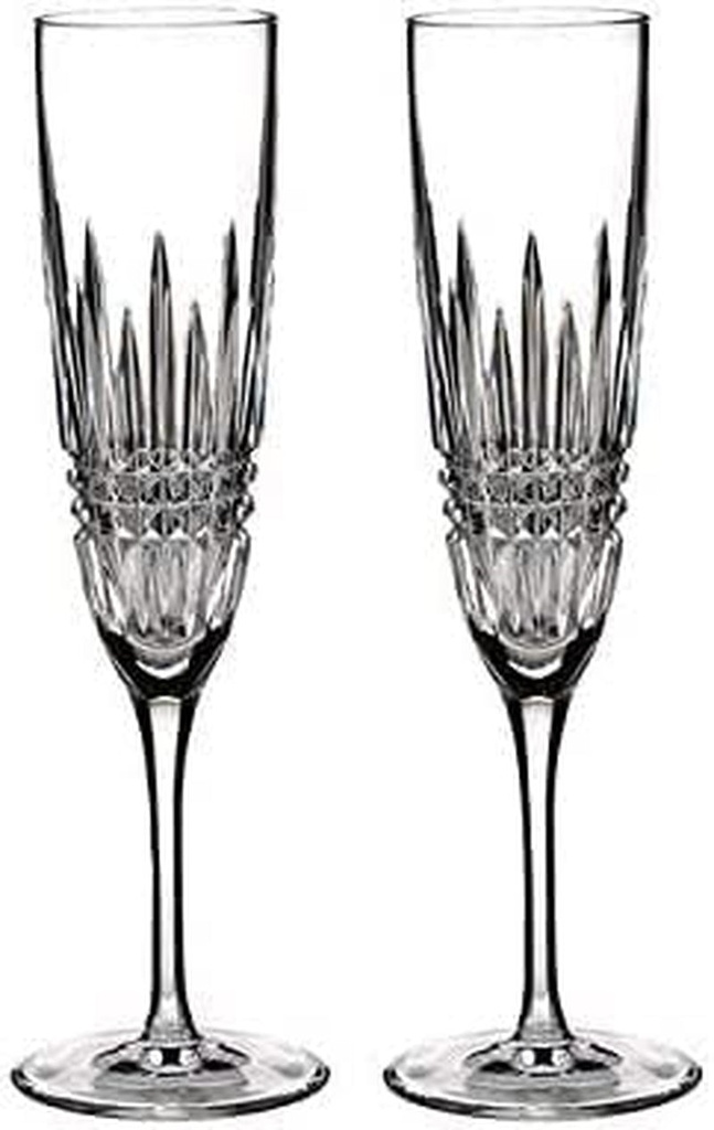 Waterford Lismore Diamond Champagne Flute, Set of 2