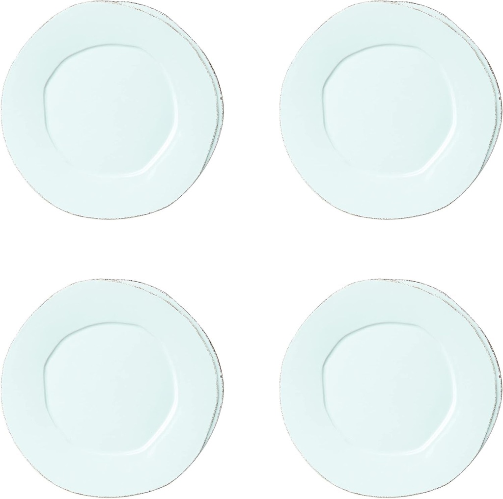 Vietri Italian Lastra Collection Dinnerware Sets (Aqua, Dinner Plates, Set of 4)