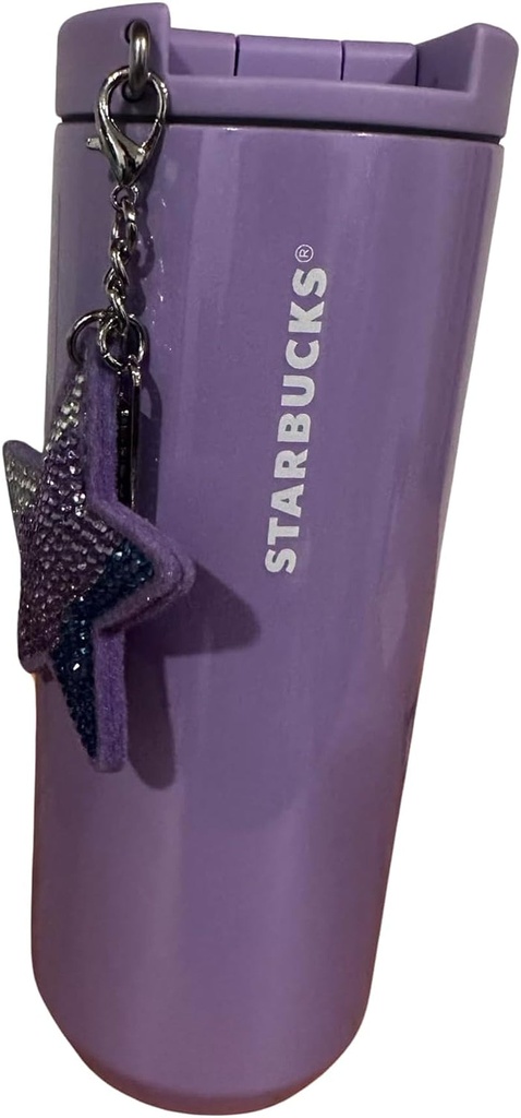 Starbucks 2023 - Hot Tumbler Iridescent 12Oz Stainless Steel W/Star Charm/Keychain