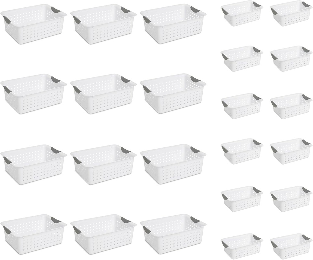 Sterilite Medium Plastic Storage Container (12 Pack) and Small Plastic Storage Container (12 Pack)