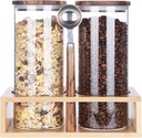 KKC HOME ACCENTS Glass Coffee Bean Storage Container with Airtight Lids, Sealed Glass Containers for Coffee Beans,Ground Coffee, Nuts