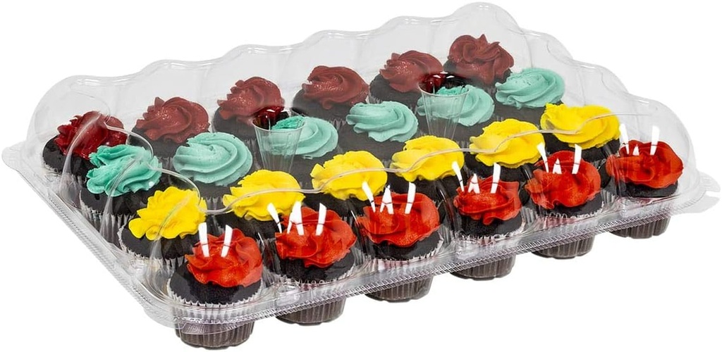 IP424 Two-Piece Clear Container for 24 Cupcakes - Pack of 10