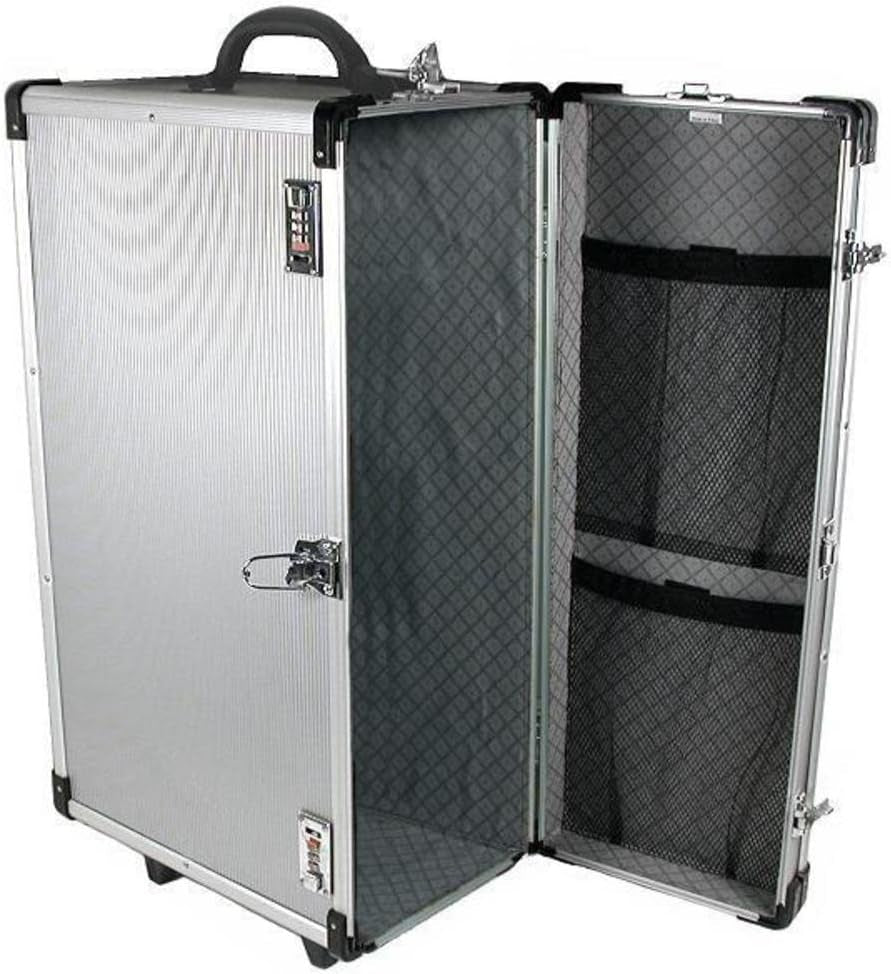Aluminum Carrying Case Large -Extra Durable. with Pull Out Handle and Wheels