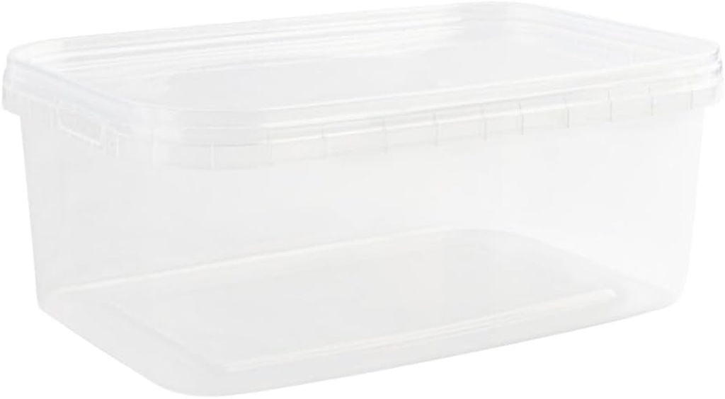 34 Oz Rectangular Clear Food Storage Containers with Lids - Stackable, Tamper Proof, BPA Free, Recyclable, Space Saver, Airtight Container, Kitchen Storage, Meal Prep, Take Out, Deli Container (100)