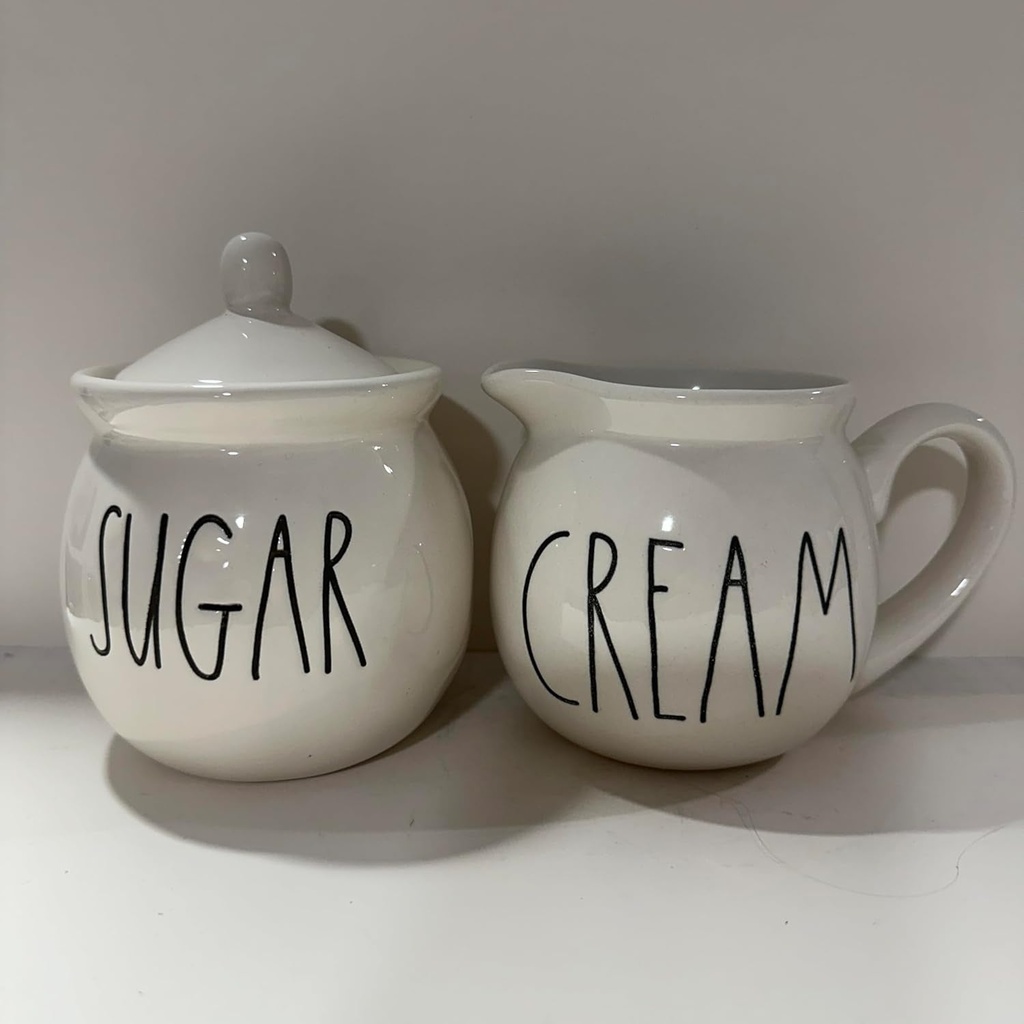 Rae -SUGAR Sugar Jar + CREAM Coffee Creamer SET *KITCHENWARE*- Dunn by Magenta, Small, Ivory