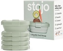 STOJO Collapsible Sandwich Box 5 Set - Sage, 24Oz - Reusable Food Storage Container - To-Go Travel Silicone Bowl for Hot and Cold Food - Lunch, Camping and Hiking - Dishwasher Safe