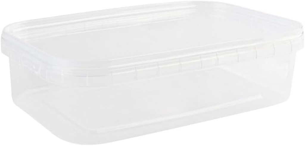 24 Oz Rectangular Clear Food Storage Containers with Lids - Stackable, Tamper Proof, BPA Free, Recyclable, Space Saver, Airtight Container, Kitchen Storage, Meal Prep, Take Out, Deli Container (100)