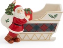 Spode Christmas Tree Collection Santa Sleigh Candy Jar | 8 Inch Christmas Candy Storage Jars - Fine Dolomite | Candy Containers | Figural Santa Sleigh Candy Jar