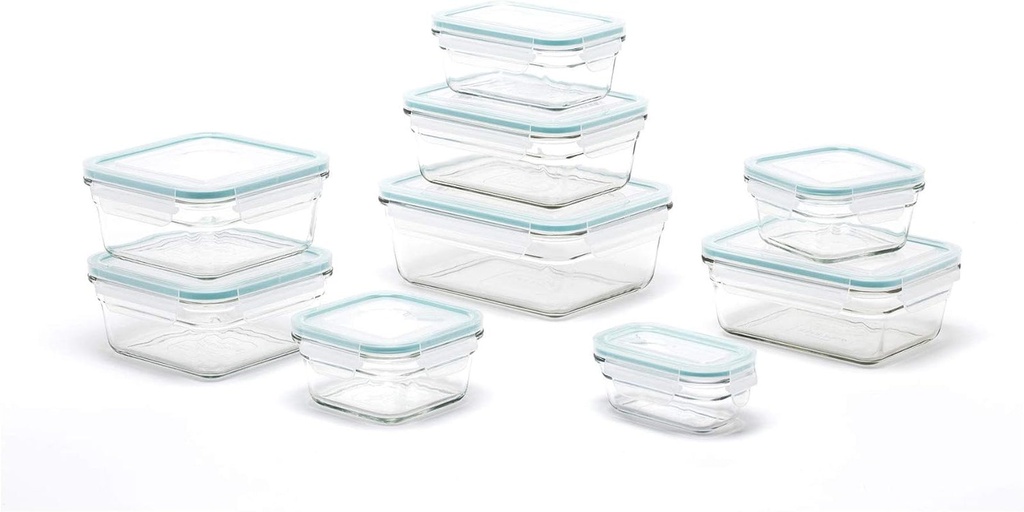 GLASSLOCK Oven and Microwave Safe Glass Food Storage Containers 18 Piece Set