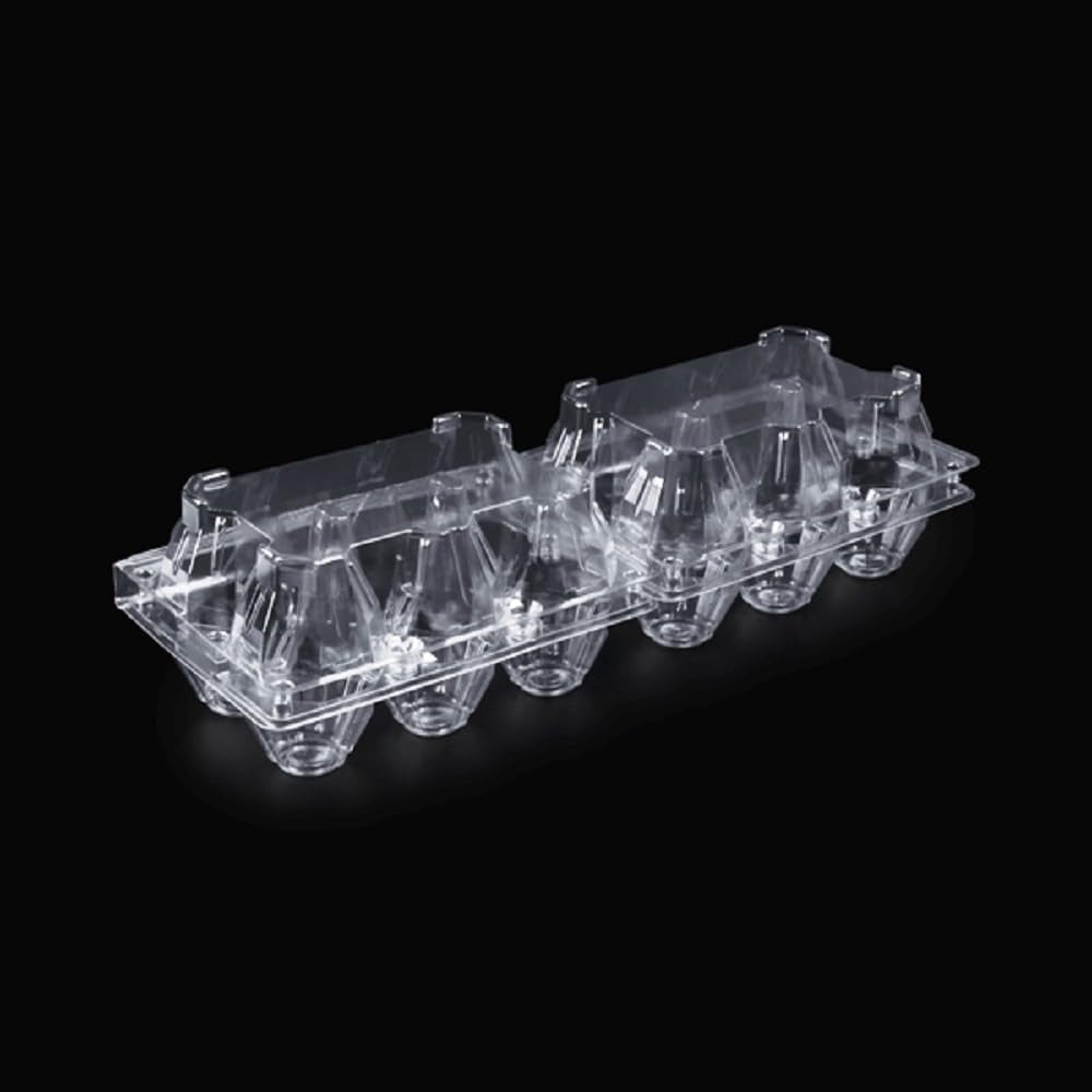 Limera Disposable Plastic Egg Cartons, Clear, 100 Pieces, Tray Egg Container Holder for Refrigerator (12 Egg Tray), Transparent