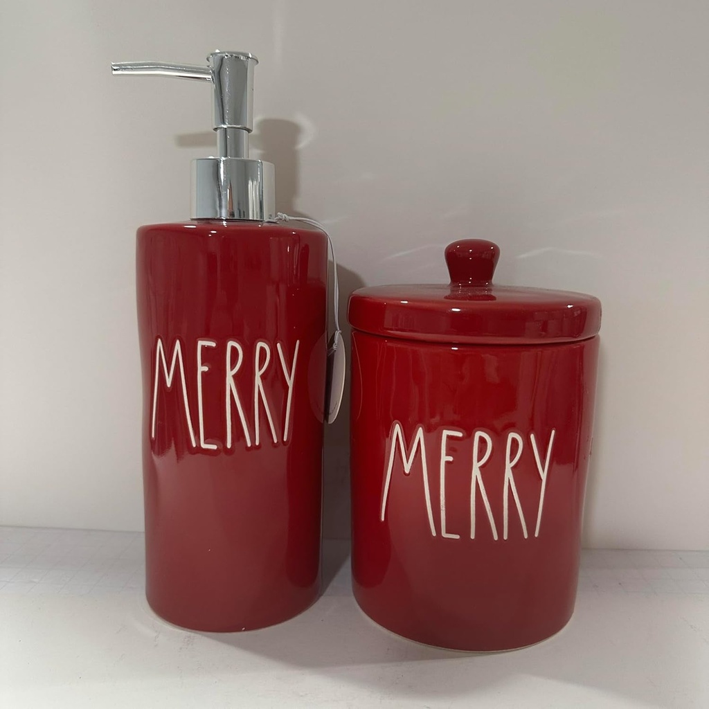 Rae -MERRY Small Size Canister - Holder + MERRY Soap Allside Red *CHRISTMAS*- Dunn by Magenta