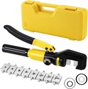 HSEAMALL 10Tons Hydraulic Crimping Tool 9 Dies, Electric Battery Cable Wire Lug Terminal Hydraulic Crimper 4-70Mm²