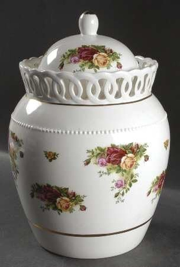 Royal Albert Old Country Roses Biscuit Barrel & Lid, Fine China Dinnerware