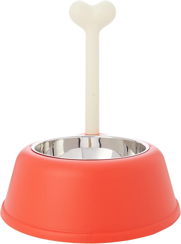 Alessi AMMI02 RO Lupita Dog Bowl in Thermoplastic Resin with 18/10 Stainless Steel Insert, One Size, Red Orange