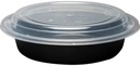 32Oz Disposable Black Meal Prep/Bento Box with Clear Dome Lids - round Plastic Meal Containers - Leak Proof and Reusable Box : Perfect for Salad, Meal Prep and Fruits : Set of 450