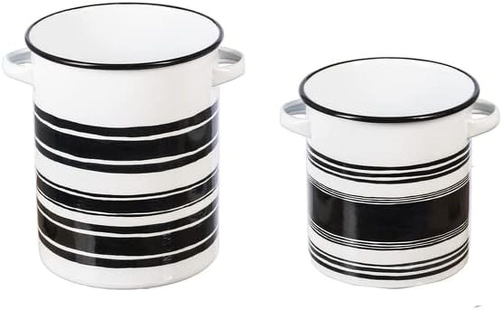 Midwest-Cbk Black & White Enamel Containers