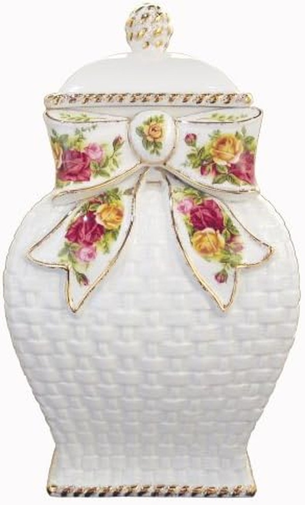 Royal Albert Old Country Roses Basketweave Cookie Jar