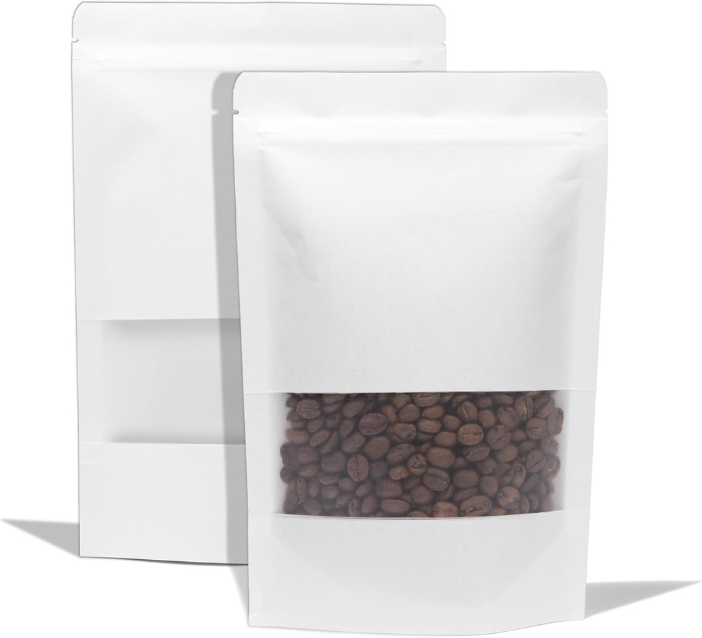Spartan Industrial - 6" X 9" White Zip Top Food Bags - Pack of 500 Resealable Smell-Proof Pouches for Packaging Coffee, Tea, Spices, Snacks, and More