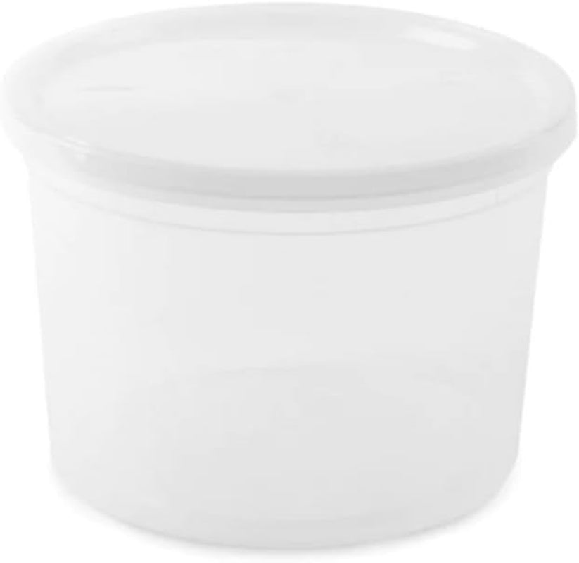 Heavyweight - 64Oz - Clear Disposable round Food Storage Deli Containers with Lids To-Go for Thanksgiving, Microwavable, Leak Proof, Bpa-Free : Set of 100