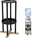 Metal with Wood Water Dispenser Floor Stand, Water Stands for 1-5 Gallon Bottle Dispenser, New Upgrade 25" Two-Tier Porcelain Ceramic Crocks Water Dispenser for Water Crocks and Plants, Matte Black